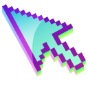 3D Aquamarine Blue Pixel