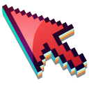 3D Carmine Red Pixel