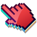 3D Carmine Red Pixel
