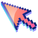 3D Coral Pink Pixel