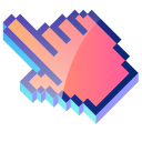3D Coral Pink Pixel