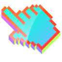 3D Light Turquoise Pixel