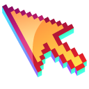 3D Saffron Orange Pixel