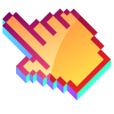 3D Saffron Orange Pixel