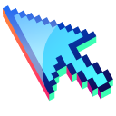 3D Sky Blue Pixel