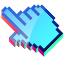 3D Sky Blue Pixel