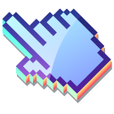 3D Winter Morning Blue Pixel