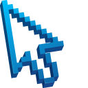 Blue Transparent 3D Pixel