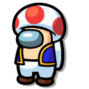 Among Us Beige Super Mario Toad Character