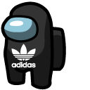 Among Us Black Adidas Character