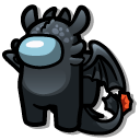 Among Us Black HTTYD Toothless Dragon Character