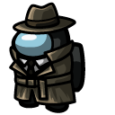 Among Us Black Noir Detective Character