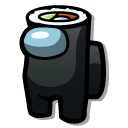 Among Us Black Sushi Roll Character