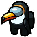 Among Us Black Toucan Character
