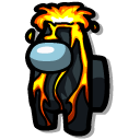 Among Us Black Volcano Character