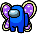 Among Us Blue Butterfly Character