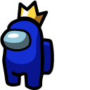 Among Us Blue Character in Crown