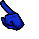 Among Us Blue Character in Landing Headset