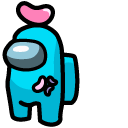 Among Us Blue Character with Beans