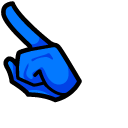 Among Us Blue Character with Red Bow Hat