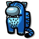 Among Us Blue Derpy Tiger Character
