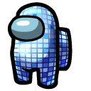 Among Us Blue Disco Ball Character