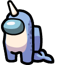 Among Us Blue Narwhal Character