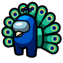 Among Us Blue Peacock Character