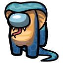 Among Us Blue Snake Character