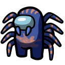Among Us Blue Spider Character