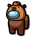 Among Us Brown Character in a Capybara Hat