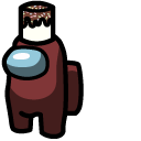 Among Us Brown Character in Marshmallow Hat