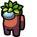 Among Us Brown Pot Plant Character