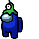 Among Us Character in Brainslug Hat and UFO