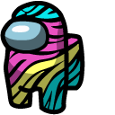 Among Us Colored Zebra Character