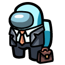 Among Us Cyan Businessman Character