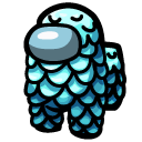 Among Us Cyan Character with Scales