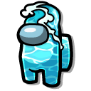 Among Us Cyan Ocean Wave Character