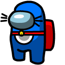 Among Us Doraemon Blue Character