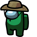 Among Us Fortegreen Character in Safari Hat