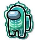 Among Us Glowing Green Ghost Character