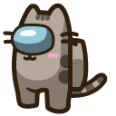 Among Us Gray Pusheen Character