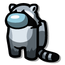 Among Us Gray Raccoon Character