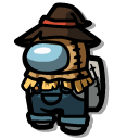 Among Us Gray Scarecrow Character
