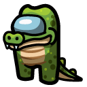 Among Us Green Alligator Character