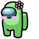 Among Us Green Blushing Character