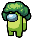 Among Us Green Broccoli Character