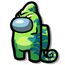 Among Us Green Chameleon Character