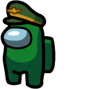 Among Us Green Character in General Hat