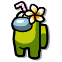 Among Us Green Coconut Drink Character